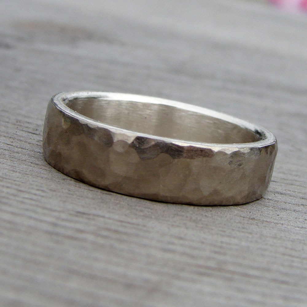Recycled 14k Palladium White Gold and Recycled Palladium Sterling Silver Wedding Band, Made to Order