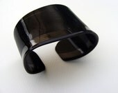 Basic Black Classic  - a Recycled Vinyl Record Cuff Bracelet