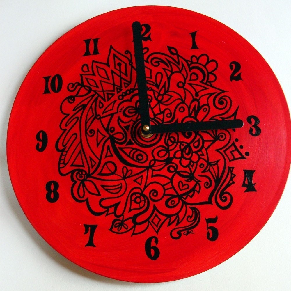 Vampire Red Goth Clock