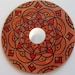 Terra Cotta Feng Shui Mirror - Hand Painted Geometric Mandala Made From 45 rpm Recycled Vinyl Record