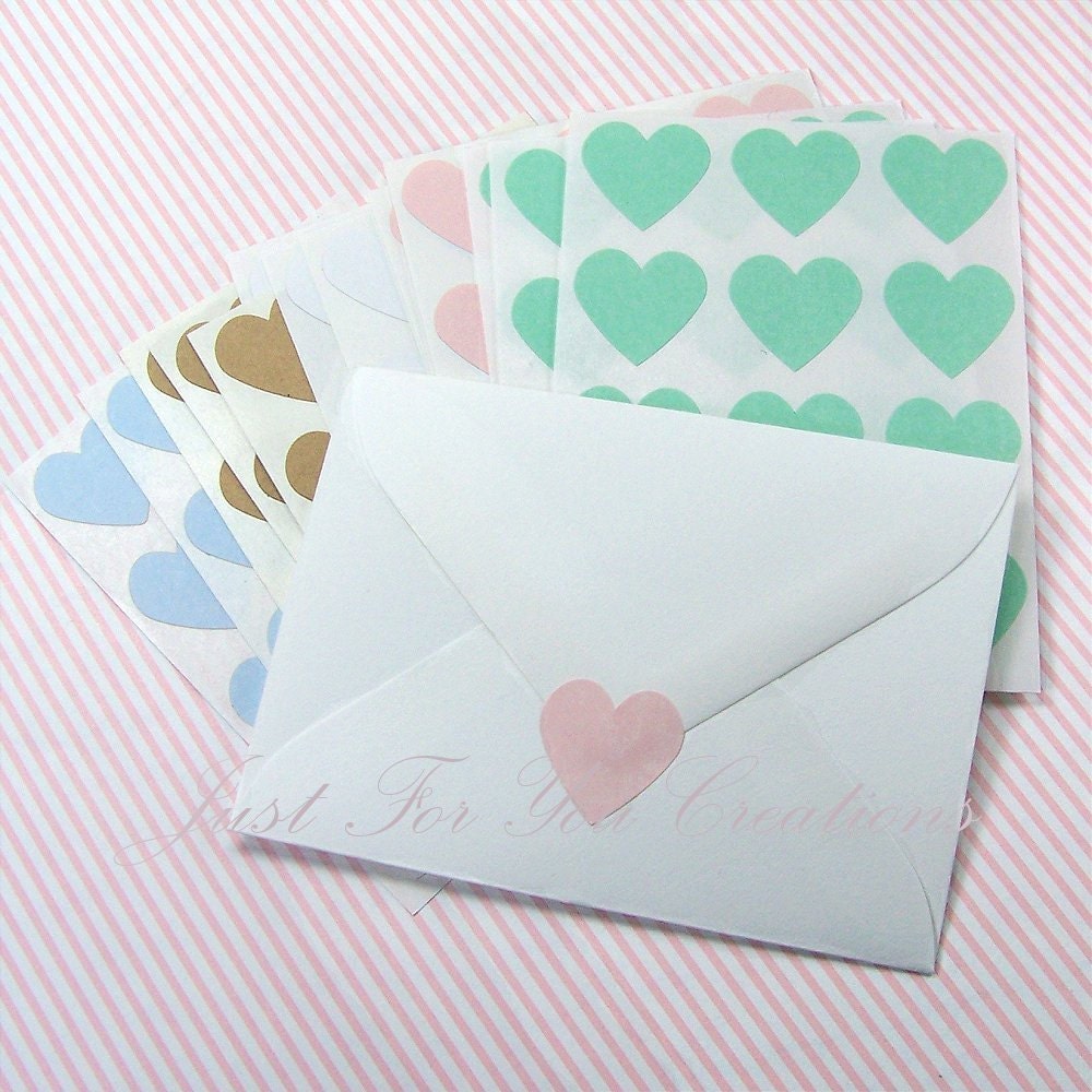 180 Heart Stickers - Assortment - Envelope Seals - Labels - 0.75" x 0.75" - FREE SHIPPING (USA)