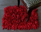 Recycled T-Shirt Rug in Red (SMALL)