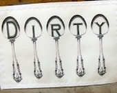 Dishwasher Clean Dirty dishes Flip Sign Spoons
