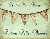 WHiMSiCaL FoRTuNe TeLLeR GaRLaND PaPeR BaNNeR make your own printable designs digital collage sheet craft supplies