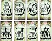 WHiMSiCaL Shabby Vintage Carnival 1 x 2 inch designs DIGITAL CoLLaGe SHeeT alphabet letters words Domino Size images scrapbooking supplies