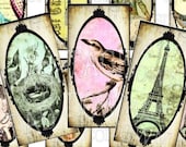 1 x 2 inch images domino pendant images digital collage sheet Alice in Wonderland Marie Antoinette Birds vintage paper supplies 15