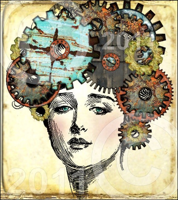 Items similar to GeaR HeaD STeaMPuNK oRiGiNaL ViNTaGe watch parts gears