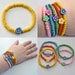 Little Girls Dora the Explorer inspired Bracelet Yellow beads blue flower Great Stocking Stuffer for Toddlers Preschoolers Kids and Children