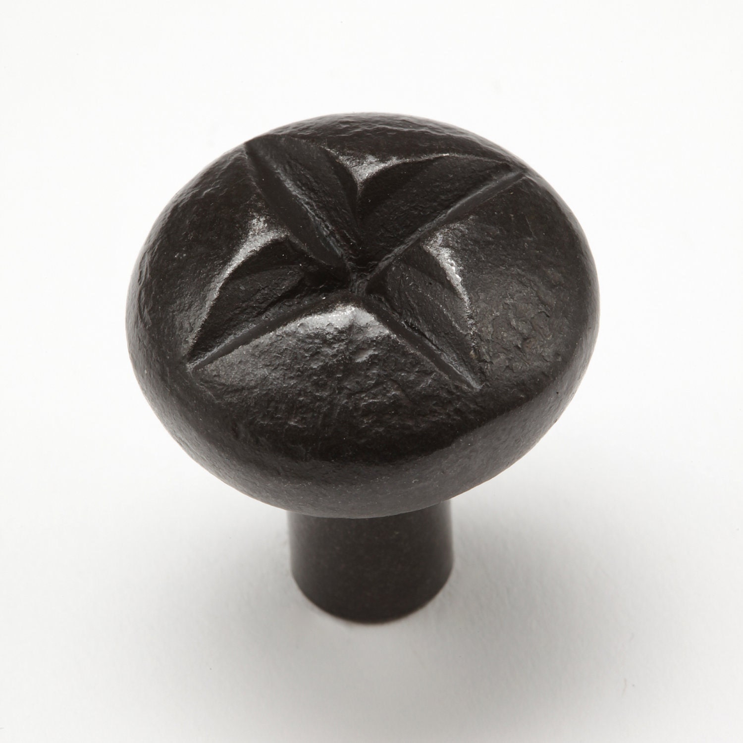 1" Button Knob 0410 - Wrought Iron Cabinet Hardware