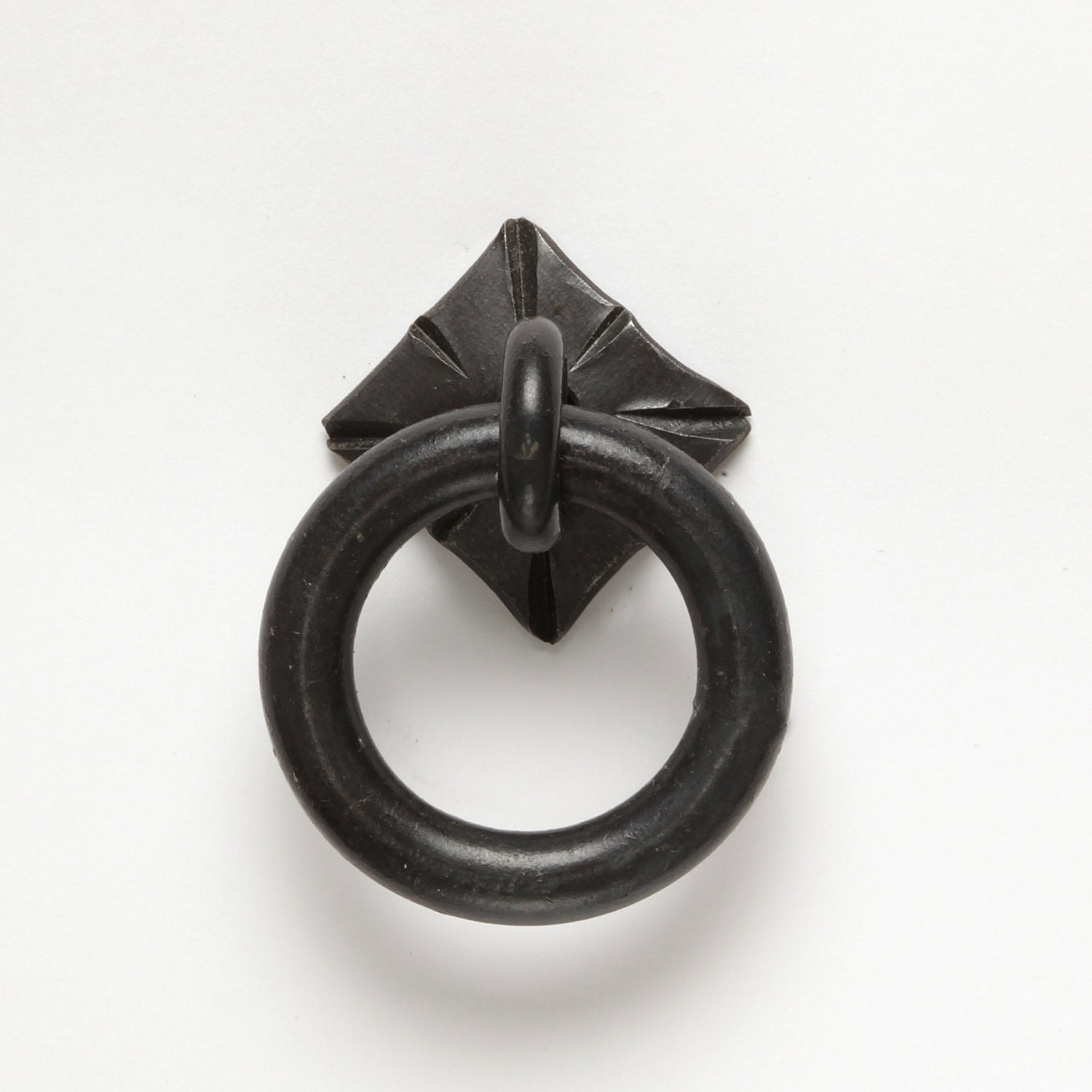 Small Rosette Ring Pull 0101-31 - Wrought Iron Cabinet Hardware
