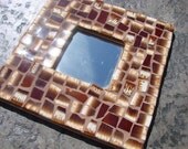 Mosaic Tile Art Hull Drip Broken Plate Retro Brown Mirror