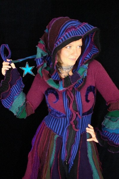 Pixie Coat by Katwise - Reconstructed Sweater Pattern - Tutorial PDF