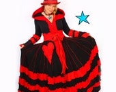 Recycled Sweater Coat  by Katwise - TUTORIAL - Red and Black Queen of Hearts