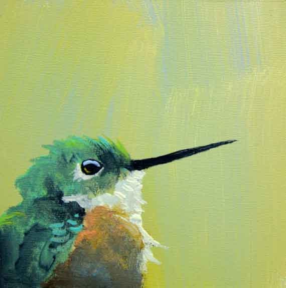 Hummingbird Number 1 - 5 x 5 bird art print