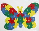 Children's Wood Butterfly Alphabet Puzzle