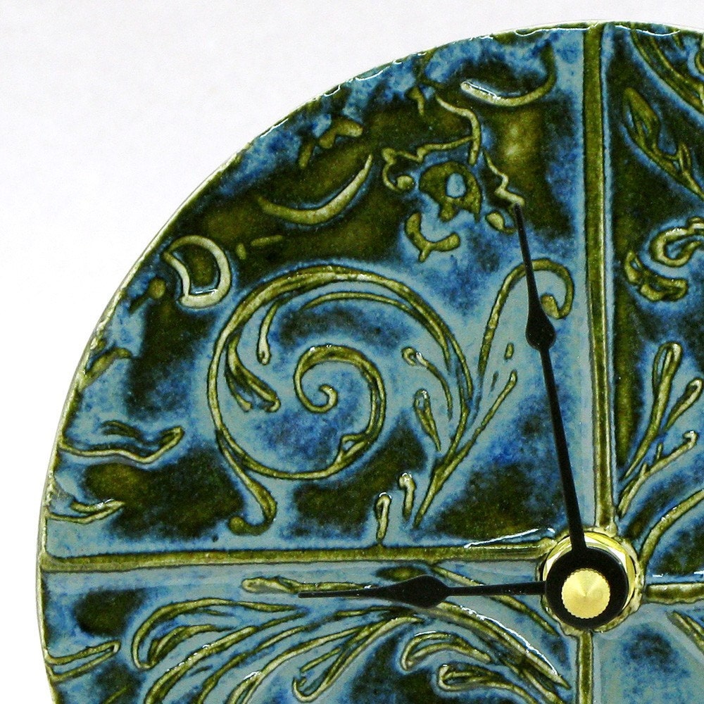 Flower Garden Ceramic  Wall Clock