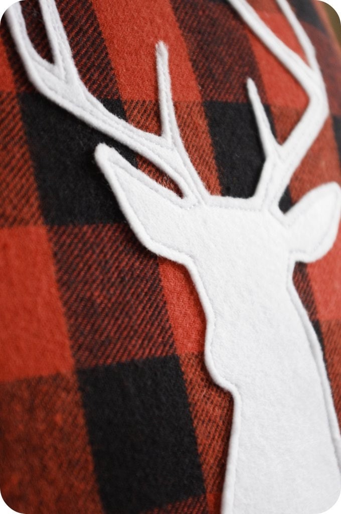 Rustic Buck head Lodge Pillow