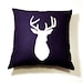 Mustard & Natural Decorative Deer Pillow - 14X14 - yellow and beige