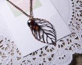 Bronze Autumn Leaf Necklace