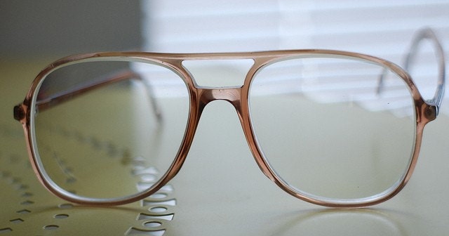 SALE Vintage Brown Silhouette Eyeglasses with Cross Bar