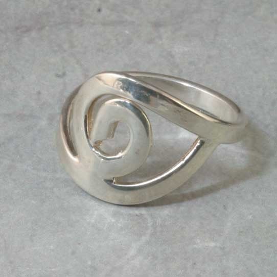 Hand Forged Sterling Silver Swirl Eye Ring