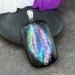 Fused Dichroic Glass and Sterling Silver Pendant in a Rainbow of Colors
