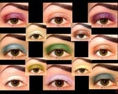 20pc Eye shadows Get the look Eyeliner-Diamond dust-Platinum-Moonstone-Pink sugar-Lapis-Posy-Blue smoke-Jet-Cashmere-Emerald-Sand