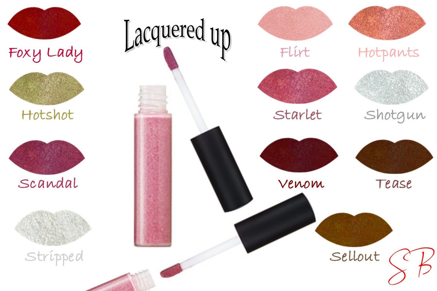 Pinup Lip Gloss (Gorgeous glossy Classic Pinup red) Mineral Lacquered Up Full size wand