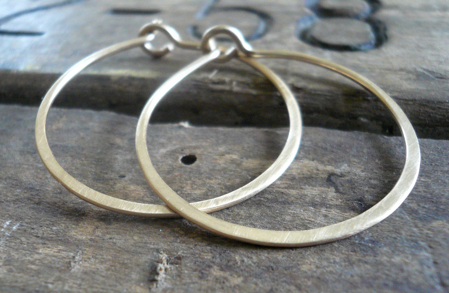 Satin Hoops - Handmade. Handforged. 14k goldfill hoops