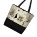 CLEARANCE Retro Tote Bag / Large Tote Bag Purse / Diaper Bag / Cute Cotton Tote Bag / Zipper Canvas Tote / Teacher Tote - Paris Black (RTS)