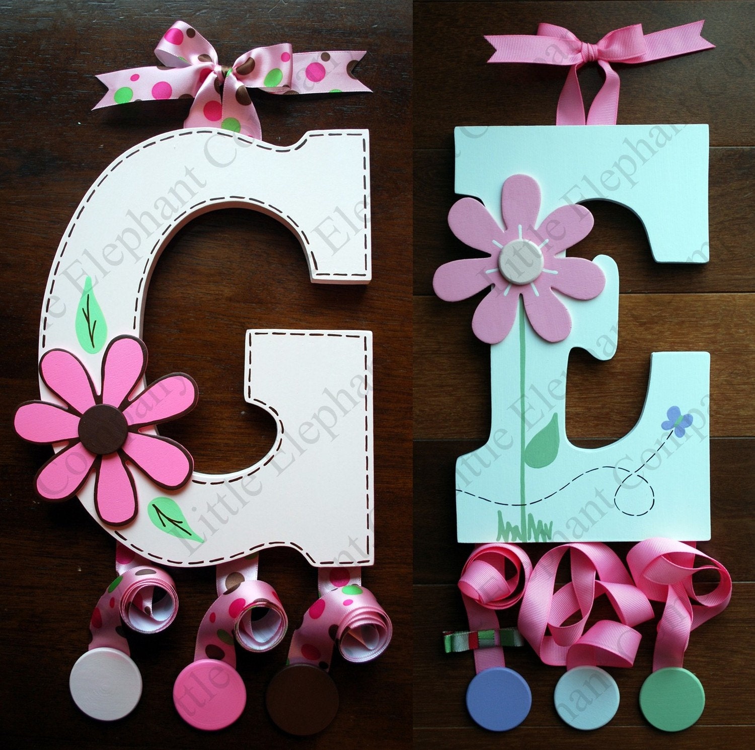 Custom Wooden Wall Letter Hair Barrette, Clip, Clippie, Bow Holder