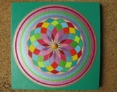 Sacred Geometry Painting with hawaiian sunrise shell