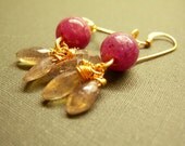 Ruby and Labrodorite Earrings - A Thousand Things