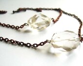 Crystal, Antiqued chain, double layer Necklace - Jewelry by nutraj on Etsy