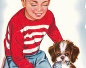 Vintage 1960s UNUSED Hi Grandson Happy Easter Greetings Card (B8a)