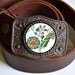 Simple Circle Recycled China Belt Buckle - Modern Floral
