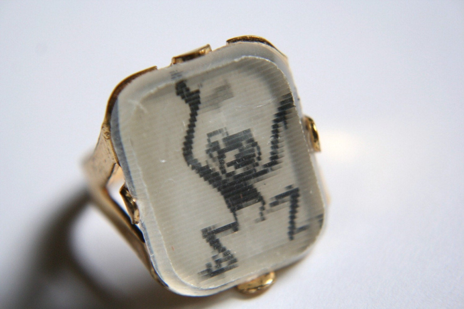 Vintage Flicker Ring Unknown Character Adjustable