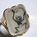Vintage Flicker Ring Unknown Character Adjustable