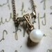 REDUCED Vintage Genuine Pearl Gold Filled Necklace Pendant Signed TK