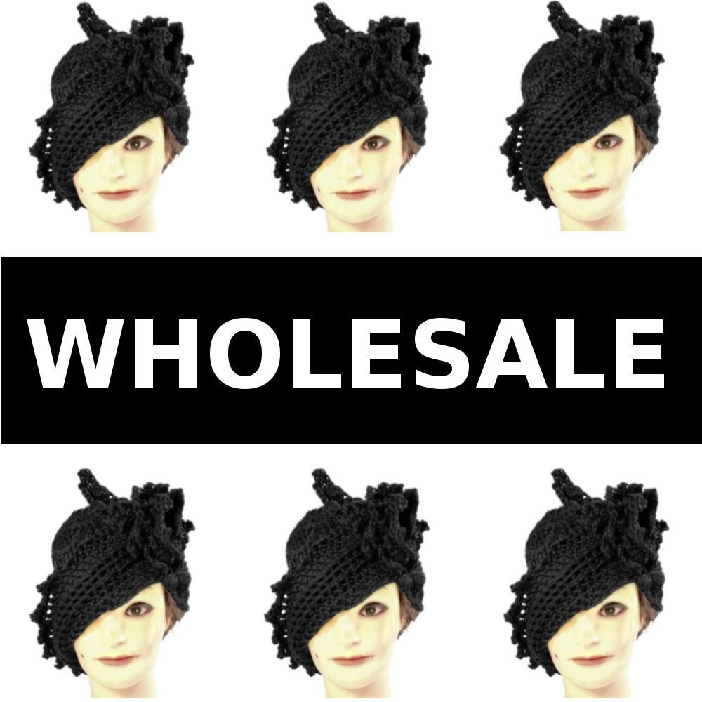 Crochet Couture Wholesale Cotton Cloche Hats - Lot of 6 - Can Customize in Sizes S M L XL - Choose Your Color - Australia Winter