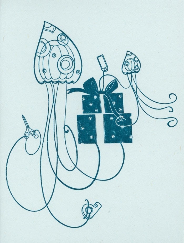 Jellyfish Christmas - pack of five