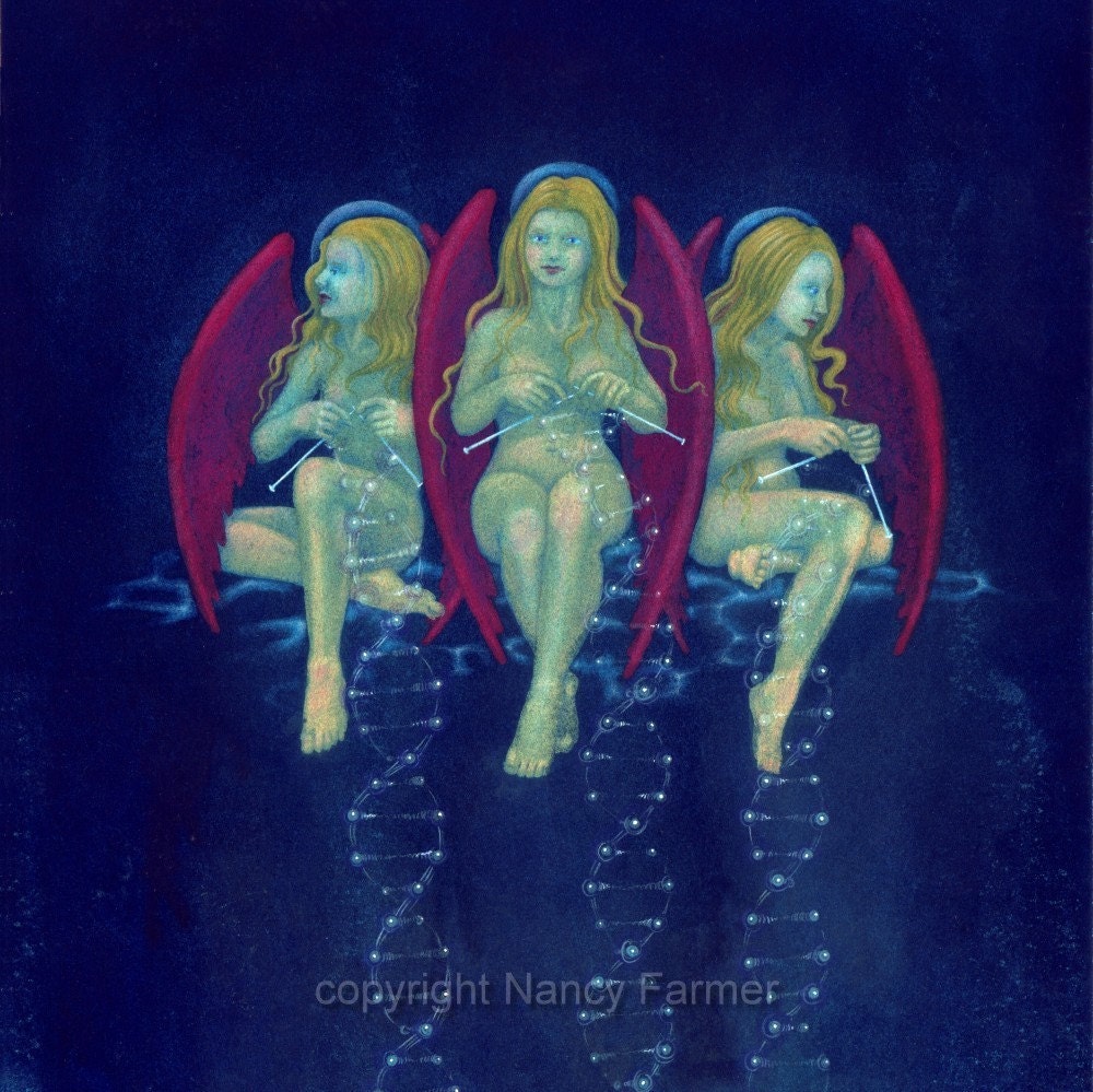 DNA Angels II - what happens when science meets religion... signed 10x18.5 inch print