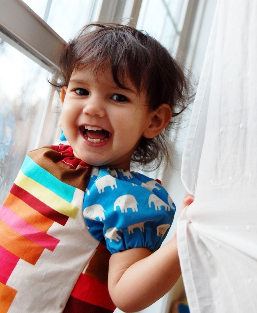 BOOKS AND ELEPHANTS DRESS - Super Chic - Super Cool Mod Dress for Baby or Toddler or Big Girl