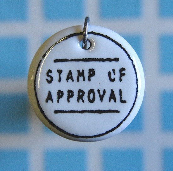 pendant stamp of approval (white)