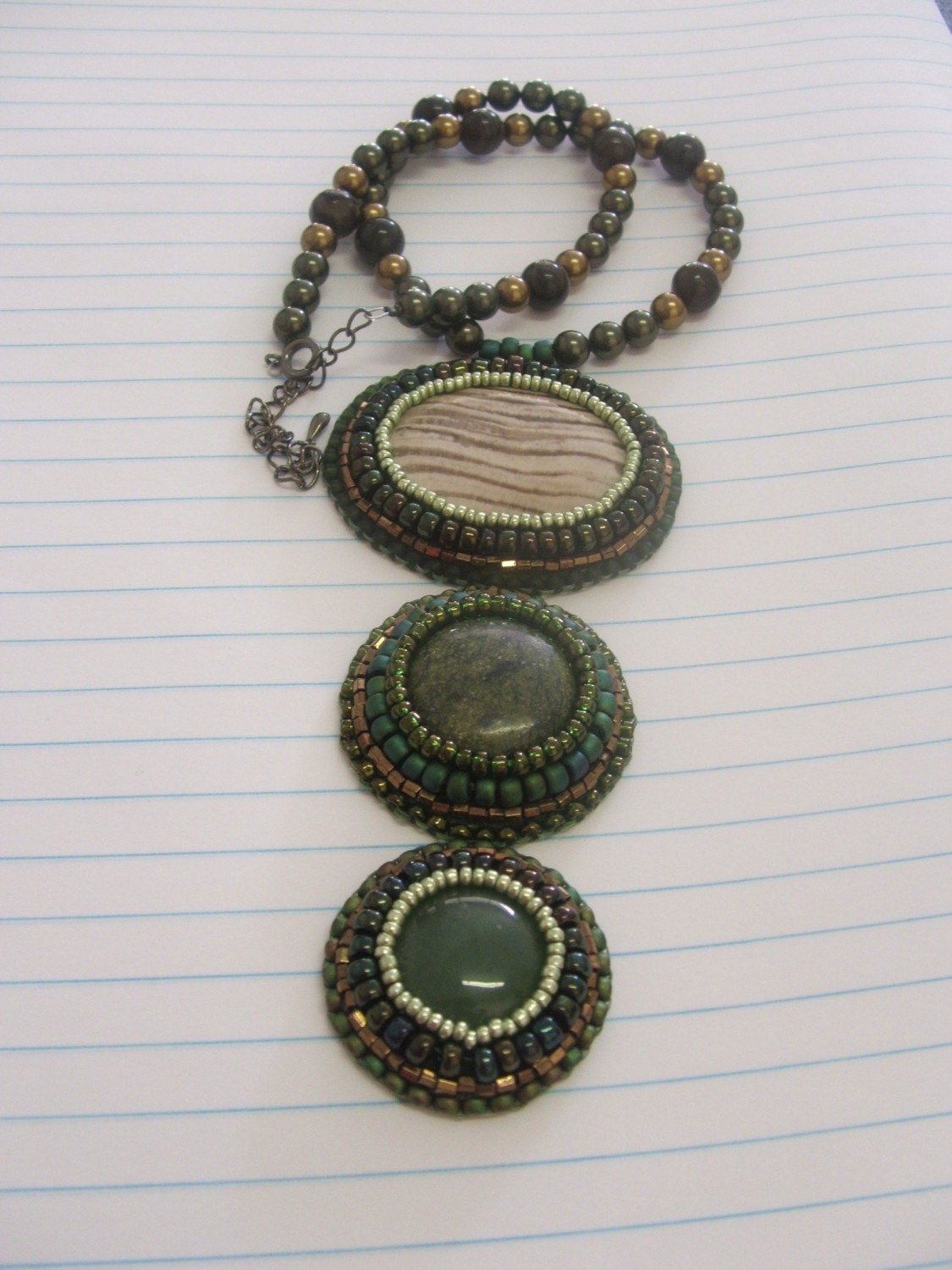 Progresswive Sale....30% off......From the Moors.... Hand Embroidered Necklace - LAN08