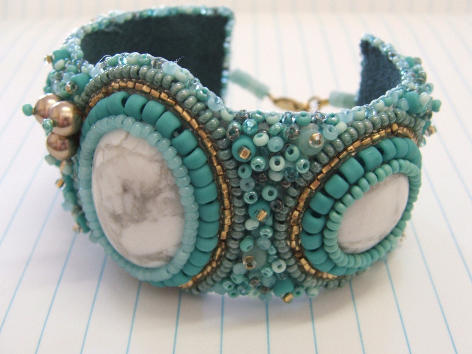 Progressive Sale..... 30% Off.....Okeanos Hand Embroidered Cuff  -LAB3