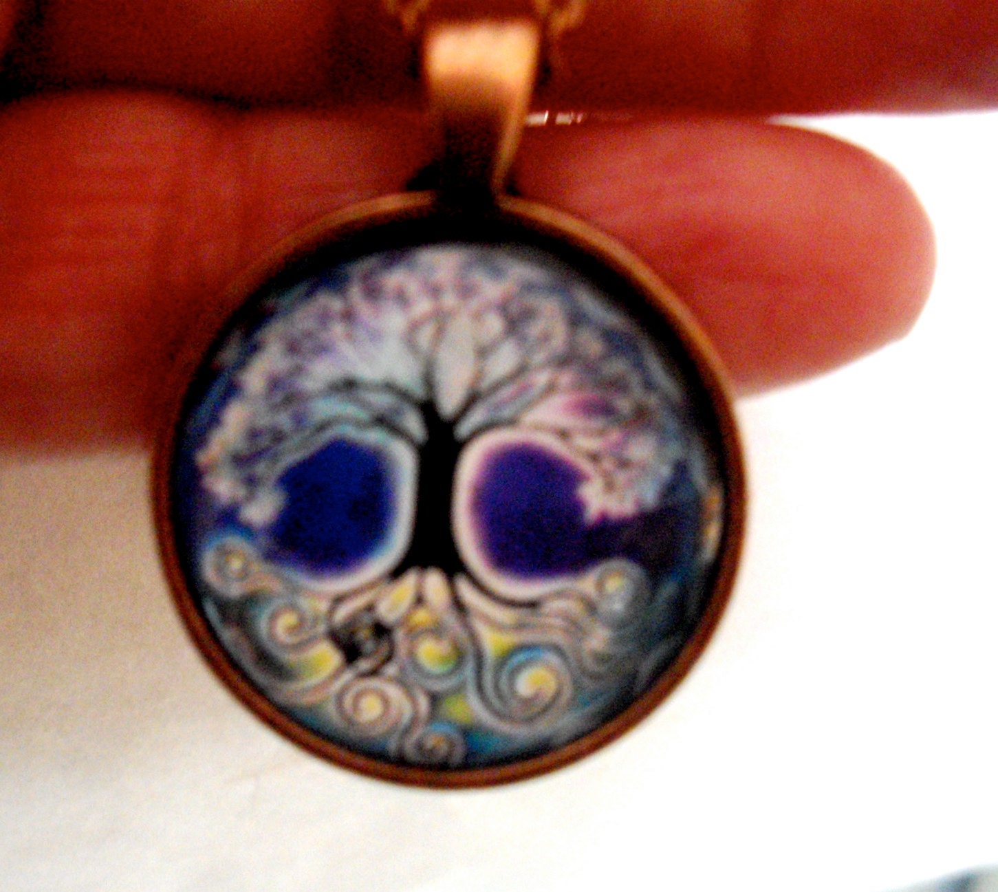 Tree of Life Mandala Amulet - Copper Setting - Spring Full Moon