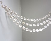 flower paper garland. 3D. repurposed book - 12 ft.  wedding decoration, bunting, photo prop, party decoration, shower decoration