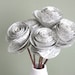 rolled paper roses. repurposed dictionary.  large. set of 5
