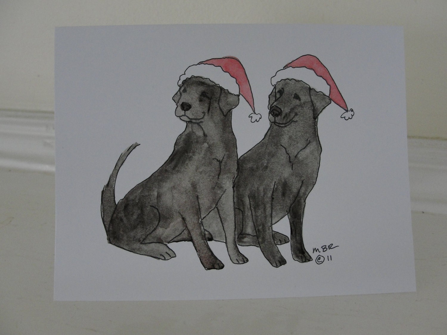 Christmas Cards Dog Christmas Cards Black Labs Labrador Retriever Cards Dog Pet Holiday Christmas Cards Set of 6